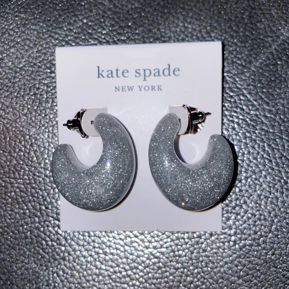 KATE ♠️ SPADE ADORE-ABLES SILVER GLITTER EARRINGS